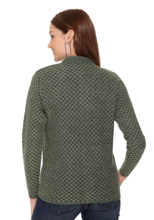 CLAPTON   Women Round Neck  Acrylic Knitting  Wool Green Full Sleeve  Cardigan This is Very Soft &Comfortable Fabric - L, Green, Wool, Knitting, Pack of1